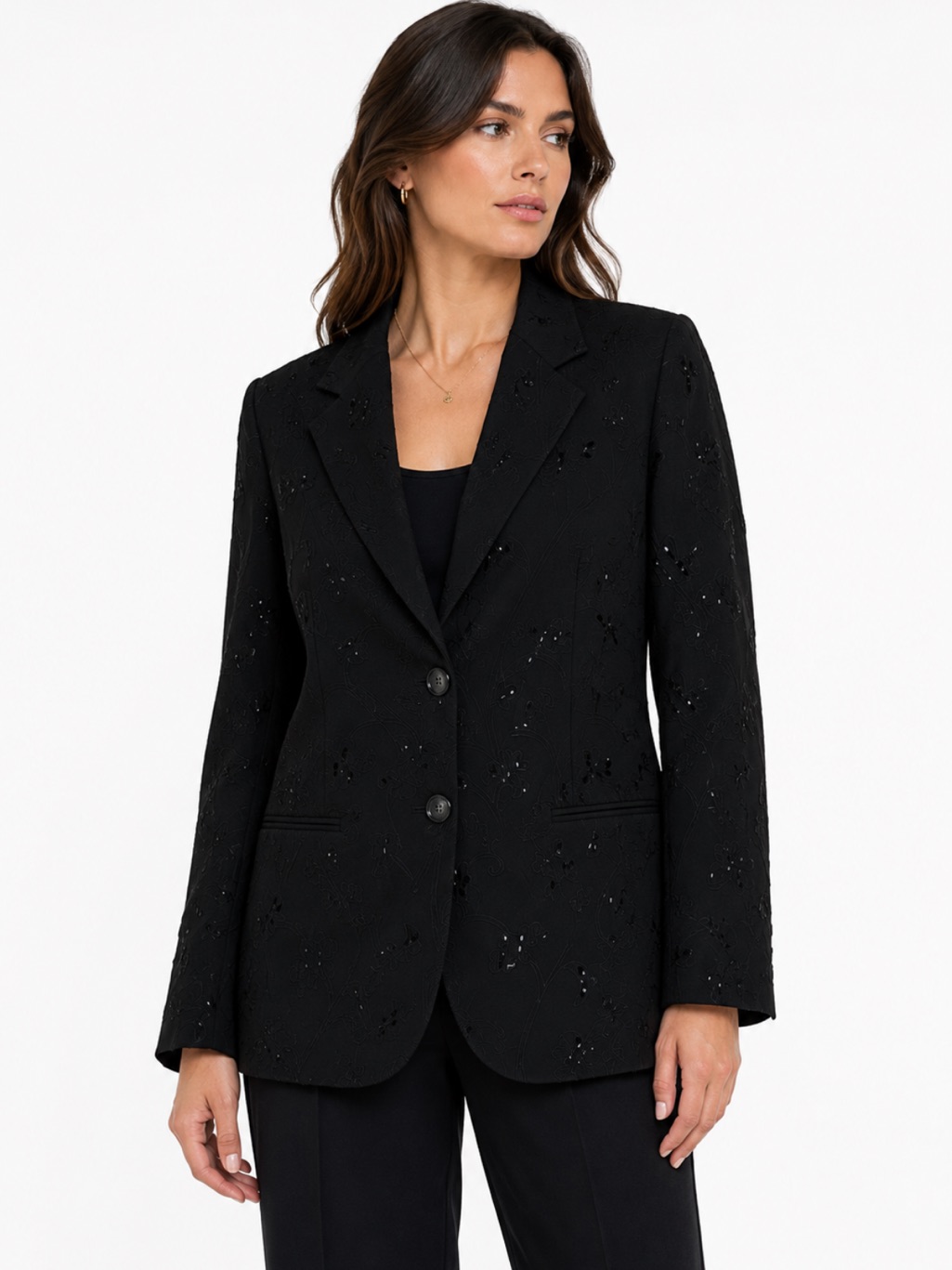 Nwt! Lafayette 148 New York Black Hand-Beaded Embroidered Blazer Jacket Size 16